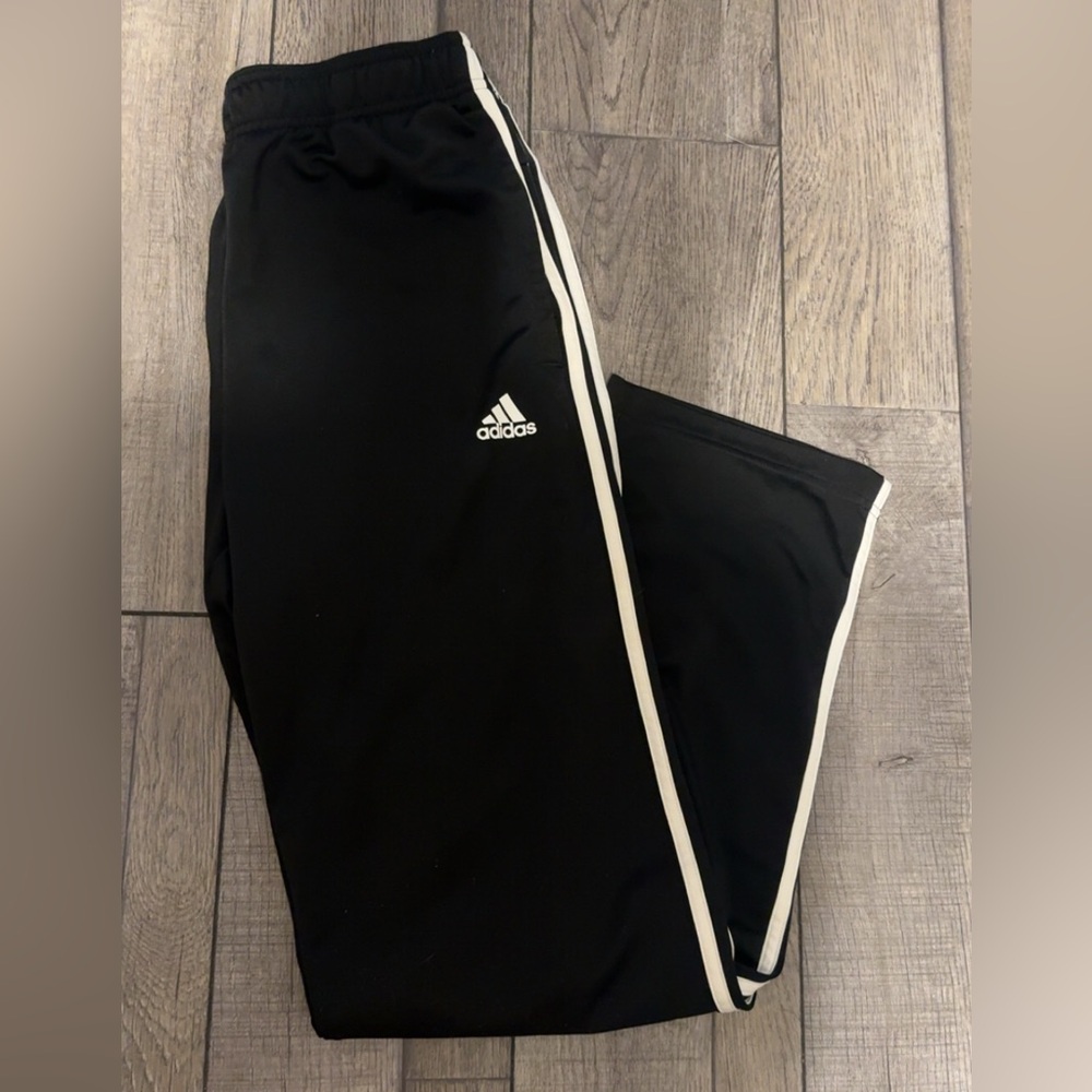 Adidas Men’s  Black Joggers with White Stripes